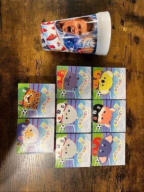 Lot of McDonald’s Squishmallows FIFA 2026 with one drinking cup of David Beckham